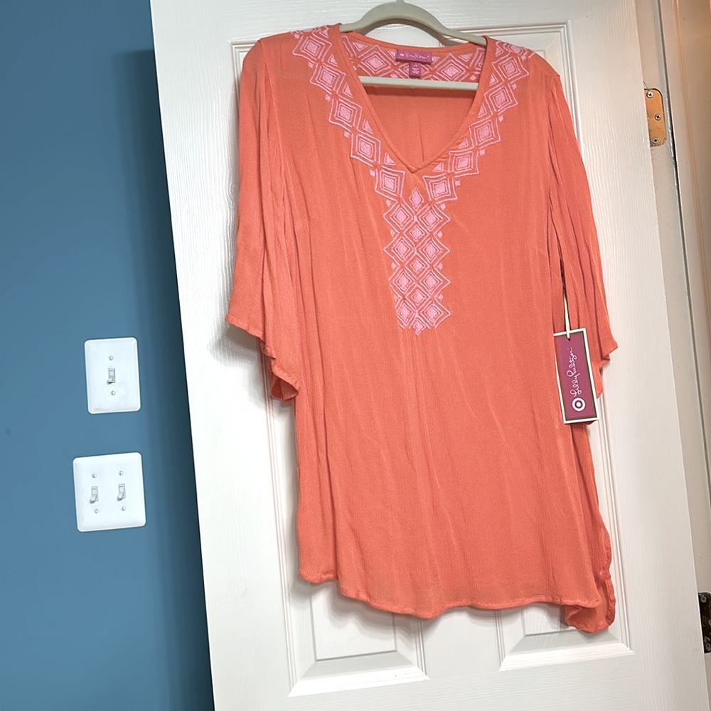 SALE 🔥Lily Pulitzer🌴Orange Embroidered Women's Tunic